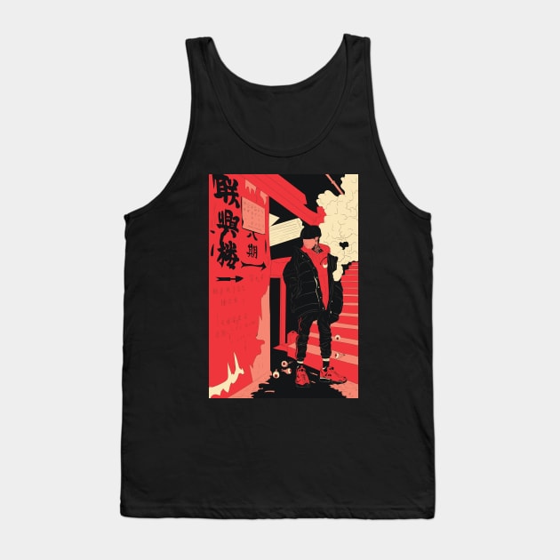 Hypebeast boy Chinese illustration Tank Top by nanaminhae